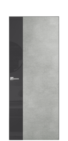 Дверь межкомнатная Vetro 19 Цвет Бетон серый Покрытие ПВХ ФАКТУРНЫЕ Наличник Скрытый короб хром Цена 46050