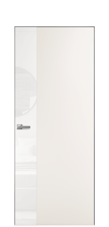 Дверь межкомнатная Vetro 19 Цвет Молочный Покрытие Эмаль  Наличник Скрытый короб хром Цена 49850
