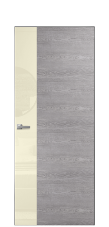 Дверь межкомнатная Vetro 19 Цвет Дуб Кварц Покрытие Шпон натуральный  Наличник Скрытый короб хром Цена 53750