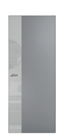 Дверь межкомнатная Vetro 19 Цвет Ясень Гриджио Покрытие Шпон крашеный  Наличник Скрытый короб хром Цена 52900