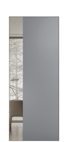 Дверь межкомнатная Vetro 19 Цвет Ясень Гриджио Покрытие Шпон крашеный  Наличник Скрытый короб хром Цена 52900