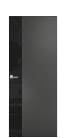 Дверь межкомнатная Vetro 19 Цвет Ясень Антрацит Покрытие Шпон крашеный  Наличник Скрытый короб хром Цена 52150