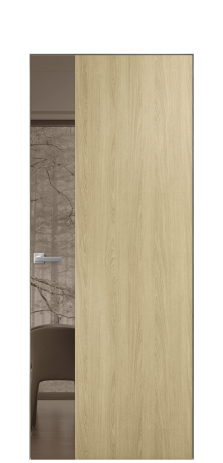 Дверь межкомнатная Vetro 19 Цвет Maderaira oak amber Покрытие ПВХ WOOD NATURAL Наличник Скрытый короб хром Цена 46050