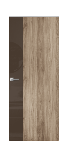 Дверь межкомнатная Vetro 19 Цвет Орех NY смоук Покрытие ПВХ WOOD NATURAL Наличник Скрытый короб хром Цена 45300