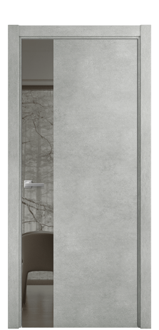 Дверь межкомнатная Vetro 19 Цвет Бетон серый Покрытие ПВХ ORIGINAL Наличник L 75 Цена 39150