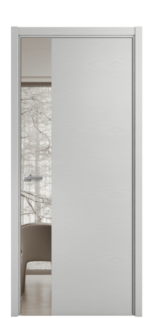 Дверь межкомнатная Vetro 19 Цвет Ясень Телегрей Покрытие Шпон крашеный  Наличник L 50 Цена 53825