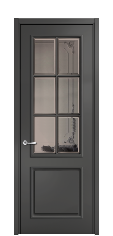 Дверь межкомнатная Амелия 10 DGO Цвет Антрацит Покрытие ЭМАЛИ Эмаль Наличник L 50 Цена 79097