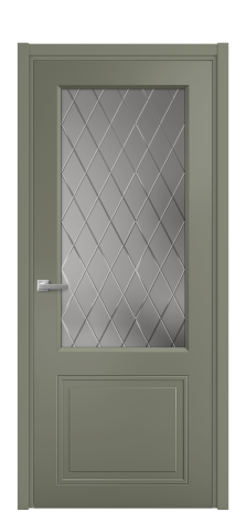 Дверь межкомнатная Страйп 2 Цвет Зеленый Покрытие Эмаль  Наличник L 50 Цена 46923