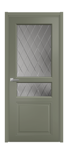 Дверь межкомнатная Страйп 4 Цвет Зеленый Покрытие Эмаль  Наличник L 50 Цена 45506