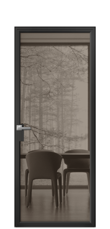 Дверь межкомнатная Frame 01 Цвет Черный Покрытие Алюминий  Наличник Скрытый короб Цена 68610