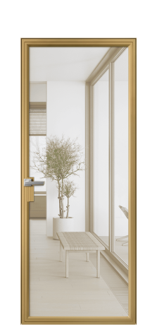 Дверь межкомнатная Frame 01 Цвет Латунь Покрытие Алюминий  Наличник Скрытый короб Цена 64860