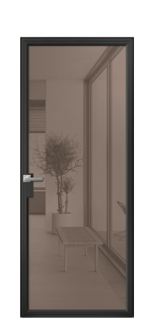 Дверь межкомнатная Фрейм 01 Цвет Черный Покрытие Алюминий  Наличник Скрытый короб Цена 77400