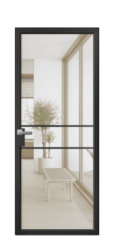 Дверь межкомнатная Frame 02 Цвет Черный Покрытие Алюминий  Наличник Скрытый короб Цена 72540
