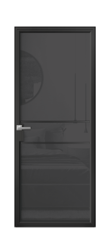 Дверь межкомнатная Frame 02 Цвет Черный Покрытие Алюминий  Наличник Скрытый короб Цена 68198