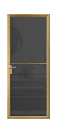 Дверь межкомнатная Frame 02 Цвет Латунь Покрытие Алюминий  Наличник Скрытый короб Цена 74636