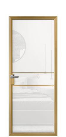 Дверь межкомнатная Фрейм 02 Цвет Латунь Покрытие Алюминий  Наличник Скрытый короб Цена 84144