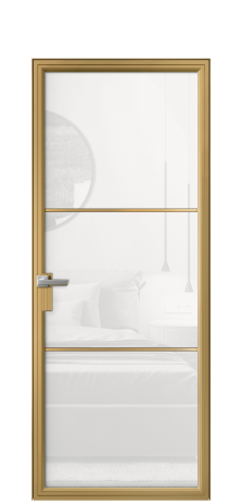 Дверь межкомнатная Frame 03 Цвет Латунь Покрытие Алюминий  Наличник Скрытый короб Цена 71564