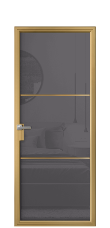 Дверь межкомнатная Frame 03 Цвет Латунь Покрытие Алюминий  Наличник Скрытый короб Цена 74636