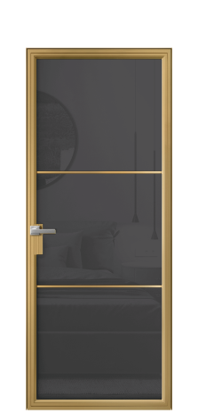 Дверь межкомнатная Frame 03 Цвет Латунь Покрытие Алюминий  Наличник Скрытый короб Цена 74636