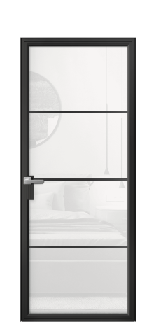 Дверь межкомнатная Frame 04 Цвет Черный Покрытие Алюминий  Наличник Скрытый короб Цена 65564