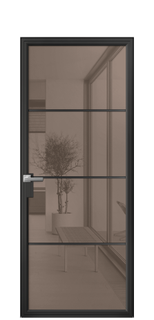 Дверь межкомнатная Frame 04 Цвет Черный Покрытие Алюминий  Наличник Скрытый короб Цена 70700