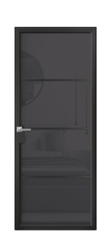 Дверь межкомнатная Frame 04 Цвет Черный Покрытие Алюминий  Наличник Скрытый короб Цена 72410