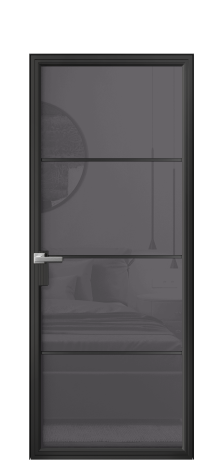 Дверь межкомнатная Frame 04 Цвет Черный Покрытие Алюминий  Наличник Скрытый короб Цена 72410