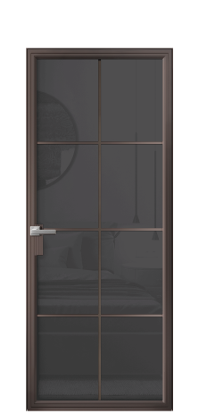 Дверь межкомнатная Frame 08 Цвет Антик Покрытие Алюминий  Наличник Скрытый короб Цена 83450