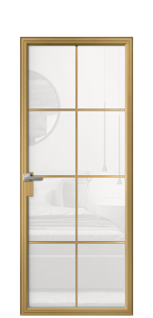 Дверь межкомнатная Frame 08 Цвет Латунь Покрытие Алюминий  Наличник Скрытый короб Цена 76604
