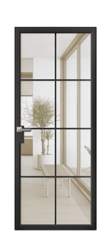 Дверь межкомнатная Frame 08 Цвет Черный Покрытие Алюминий  Наличник Скрытый короб Цена 78290