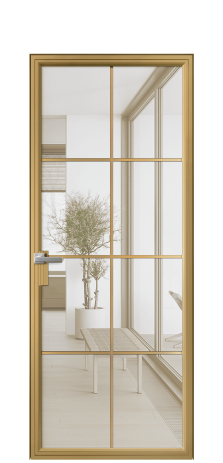 Дверь межкомнатная Frame 08 Цвет Латунь Покрытие Алюминий  Наличник Скрытый короб Цена 69028