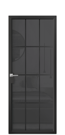 Дверь межкомнатная Frame 12 Цвет Черный Покрытие Алюминий  Наличник Скрытый короб Цена 75191