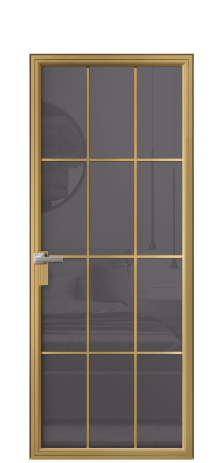 Дверь межкомнатная Frame 12 Цвет Латунь Покрытие Алюминий  Наличник Скрытый короб Цена 101390