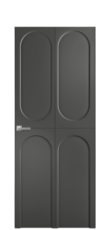 Дверь межкомнатная Anse 4 Цвет Антрацит Покрытие Эмаль  Наличник Скрытый короб хром Цена 45893