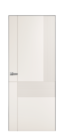 Дверь межкомнатная Mezzo 13 Цвет Молочный Покрытие Эмаль  Наличник Скрытый короб хром Цена 42450