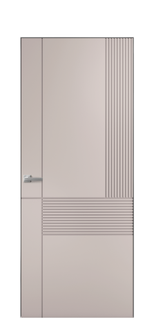 Дверь межкомнатная Mezzo 13 Цвет Пудра Покрытие Эмаль  Наличник Скрытый короб хром Цена 42450