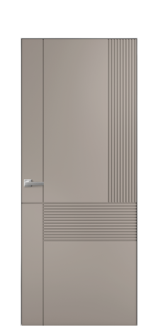 Дверь межкомнатная Меццо 13 Цвет Какао Покрытие Эмаль  Наличник Скрытый короб хром Цена 42450