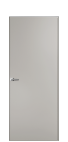 Дверь межкомнатная Лайн 1 Цвет Серый Шелк Покрытие Эмаль  Наличник Скрытый короб хром Цена 49450