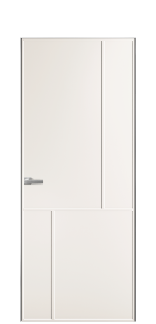 Дверь межкомнатная Line 3 Цвет Молочный Покрытие Эмаль  Наличник Скрытый короб хром Цена 40649