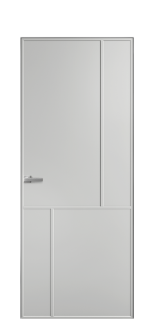 Дверь межкомнатная Line 3 Цвет Телегрей Покрытие Эмаль  Наличник Скрытый короб хром Цена 40649