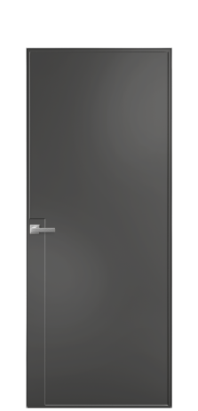 Дверь межкомнатная Лайн 4 Цвет Антрацит Покрытие Эмаль  Наличник Скрытый короб хром Цена 51143