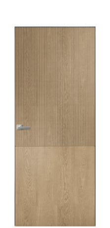 Дверь межкомнатная Бриз 5 Цвет Дуб Светлый Покрытие Шпон натуральный  Наличник Скрытый короб хром Цена 62350