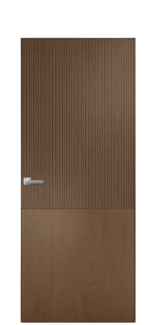 Дверь межкомнатная Бриз 5 Цвет Дуб Темный Покрытие Шпон натуральный  Наличник Скрытый короб хром Цена 62350