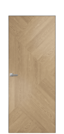 Дверь межкомнатная Юнит 08 Цвет Дуб Светлый Покрытие Шпон натуральный  Наличник Скрытый короб хром Цена 59850