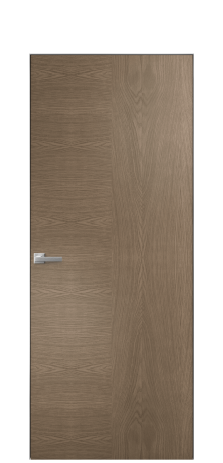 Дверь межкомнатная Юнит 09 Цвет Дуб Мускат Покрытие Шпон натуральный  Наличник Скрытый короб хром Цена 51850