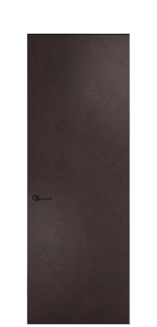 Дверь межкомнатная Юнит 11 Цвет Мореный Дуб Покрытие ШПОН Шпон натуральный Наличник Скрытый короб хром Цена 55850